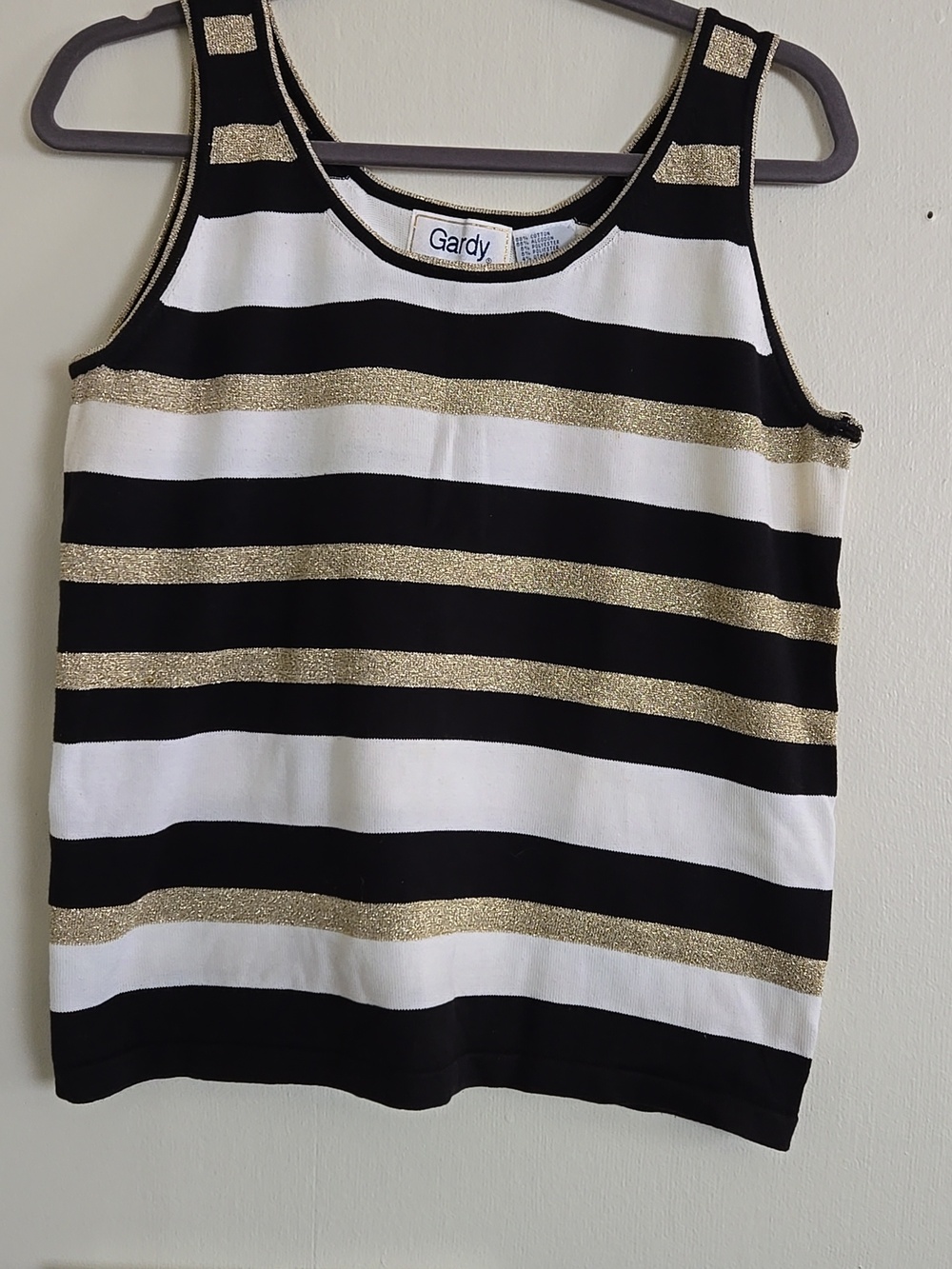 Gardy Black White Gold Lamay Tank Top